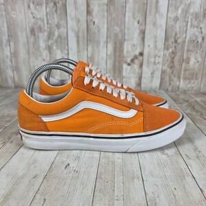 Vans Old Skool Sneakers Women's Size 8 Orange Canvas Suede Low Top Skate Shoes
